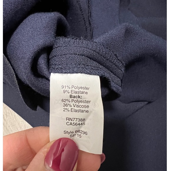 J. Crew navy blue scalloped edge knee length dress, size 12 - Picture 8 of 9